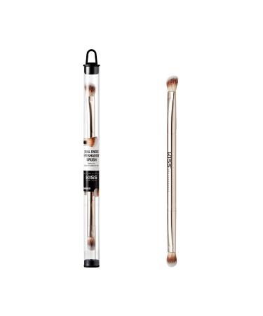 KISS NEW YORK Professional Dual Ended Eyeshadow Brush Angled & Large Brush for Precise Shaping Smudging Eyeshadow Application Blending & Set Target Area
