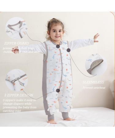 Winter Baby Sleep Sack with Feet - 2.5 TOG Cotton Bag for Toddlers - Gray Whale XL - Buy Online on GoSupps.com