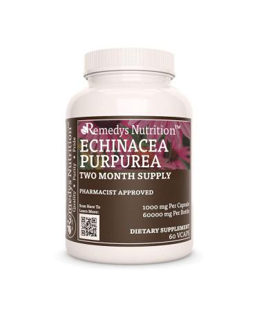 Remedy's nutrition Echinacea | 1 000 mg 60 Vegan Capsules Herbal Dietary Supplement | Two Month Supply