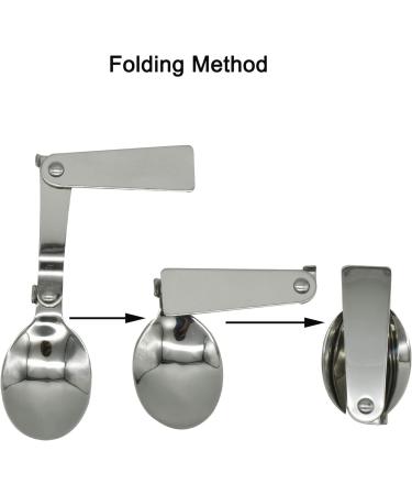 Maydahui Foldable Stainless Steel 304 Salad Spork Set - Portable Utensils for Camping and Outdoors (Pack of 2) - Buy Online on GoSupps.com