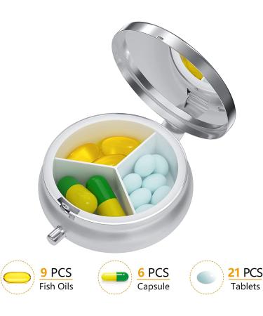 Nipichsha Small Pill Box - Cute Medicine Organizer for Purse & Pocket - Portable Pill Container for Vitamins & Supplements - Pink Marble Design - Buy Online on GoSupps.com