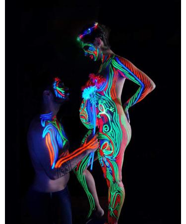 UV Glow Blacklight Face and Body Paint - 6 Color Set for Stage, Clubbing, and Costume Makeup - Buy Online on GoSupps.com