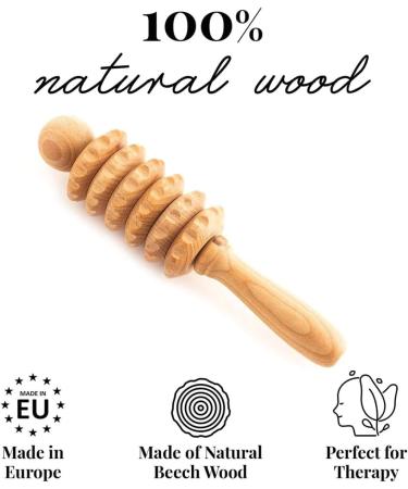 Tuuli Accessories Wooden Back Neck Shoulder Massage Roller | Best Natural Massage Tool for Pain Relief - Buy Online on GoSupps.com