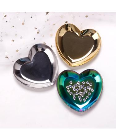 Bodhi2000 Stainless Steel Heart Shape Nail Art Palette - Gold Cosmetic Mixing Tool for Manicure - Buy Online on GoSupps.com