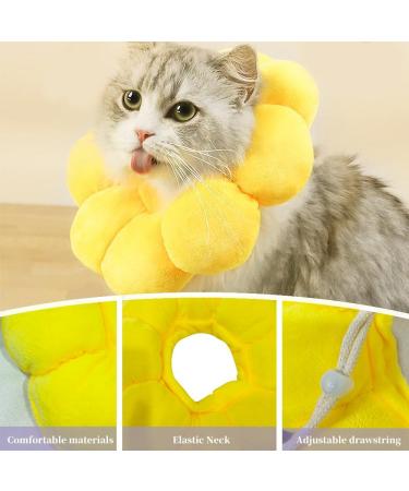 Adjustable Soft Cat Collar | Leak Protection & Comfort - Sunflower Design (8-25cm) - Buy Online on GoSupps.com