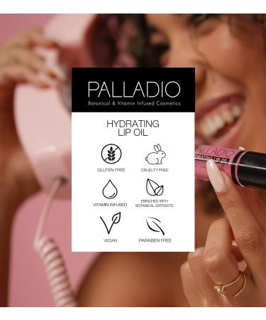 Palladio Hydrating Lip Oil with Hyaluronic Acid Non-Sticky Formula, Vegan & Cruelty-Free | 0.13 Oz - Buy Online on GoSupps.com