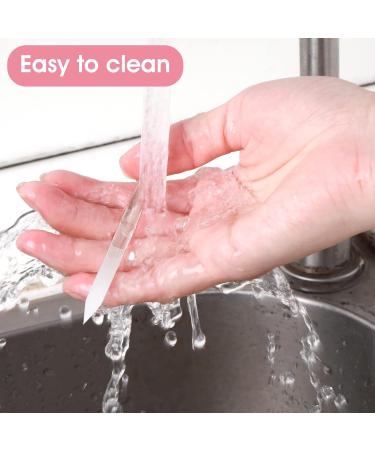 Sibba Glass Cuticle Pusher & Nail File Set - Professional Manicure Tools for Precision Cuticle Care and Gel Polish Removal - 2pcs Transparent Set - Buy Online on GoSupps.com