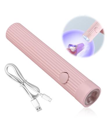 LED UV Nail Lamps for Gel Nails Handheld Nail Dryer Rechargeable Strip Type UV Light for Gel Polishes Automatic Smart Sensor Quick Drying Portable Nail Light for Fingernails and Toenails Pink