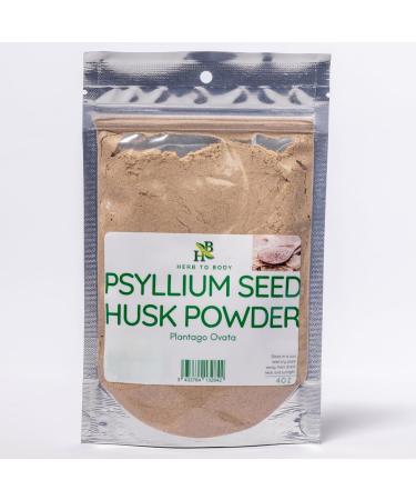 Herb To Body Psyllium Husk Powder - 4oz Wildcrafted Plantago Ovata Pure Psyllium Fiber Powder for Baking Smoothies and Everyday Culinary Use