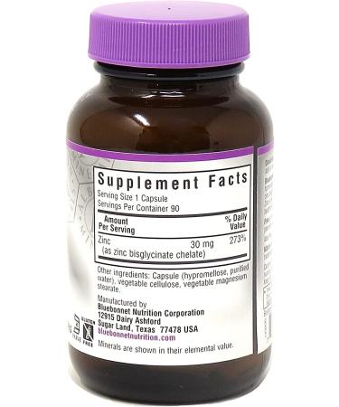 Bluebonnet Nutrition Chelated Zinc - 90 Veggie Capsules for Immune Support & Health - Buy Online on GoSupps.com