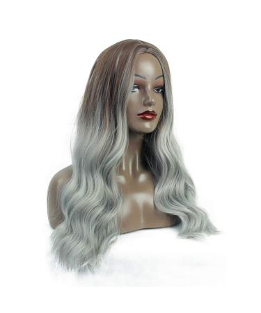 Wig Women Long Hair Grey Curly Long Brazilian Cosplay Wavy Women Synthetic Hair 50s 70s 80s 60s
