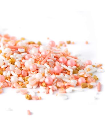 Sweets Indeed Peach Rose Gold Sprinkles 6.5 oz - Gluten-Free Cake & Cupcake Topper - Buy Online on GoSupps.com