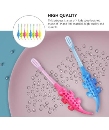 Minkissy 8pc Cartoon Animal Toothbrush Set - Sensitive Baby Toothbrushes for Kids | Wooden & PBT Small Head Oral Care Toys - Buy Online on GoSupps.com