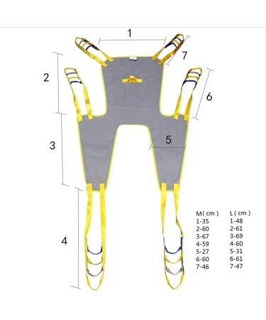 Transfer Nursing Sling Lift Toileting Sling Large Mesh Sling for Shower Hoist Lift Dress Toileting Access Padded Sling with Headrest Yellow Medium - Buy Online on GoSupps.com