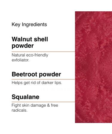 Lightening Lip Scrub - Brighten & Exfoliate with Walnut Shell Beetroot & Carrot | Dual Action Tan Reducer for Men & Women | All Skin Types - 7g - Buy Online on GoSupps.com