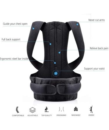 Back Brace Lumbar Support Full Back Support Belt Posture Corrector Waist Support Lower Back Brace Breathable Waist Belt(X-Large) X-Large Black - Buy Online on GoSupps.com