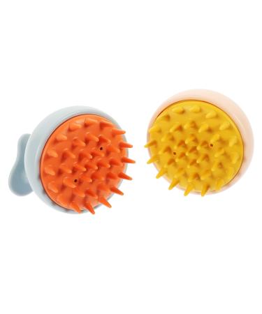 Orfofe 2 pieces Shampoo Massage brush Daily scalp peeling compact scalp peeling massage accessories. Weather -resistant scalp scrape scalp massage device travel scalp 9.6x8.4x8.1cm sorted color