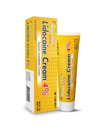 ASPERFLEX Lidocaine Pain Relief Cream 4% - Fast-Acting Numbing Cream for Muscle & Joint Pain Arthritis Backache and More - 15G