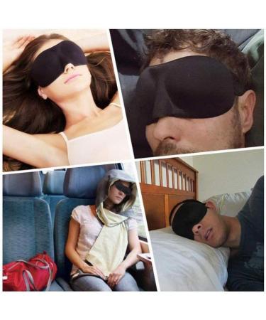 Ultra Soft Sleep Mask | 3D Contoured Eye Mask for 100% Blackout - Adjustable Straps | Ideal for Travel & Naps - Black - Buy Online on GoSupps.com