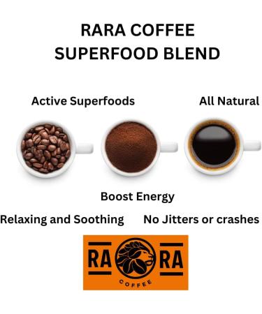 RARA COFFEE Ultimate Focus Coffee - 50g - Arabica Instant Coffee blend with Lion's Mane L-Theanine Rhodiola & Ginkgo Biloba (20 servings) - Buy Online on GoSupps.com