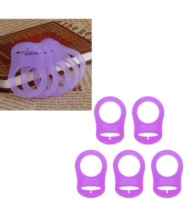 Maxtonser 5pcs Multi Colors Silicone Baby Dummy Pacifier Holder Clip Adapter Rings Adapter Button Baby Mom Ring Newborn Nipple Ring Blue