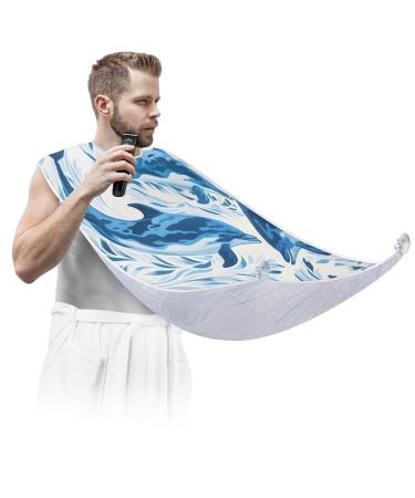 Cute Ghosts Beard Bib Apron Beard Hair Catcher for Men Shaving Fathers Day Anniversary Christmas Gifts for Dad Husband Beard Bib with 2 Suction Cups