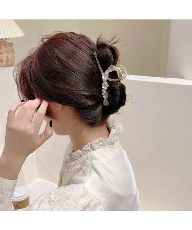 Bohend Big Flowers Hair Claw - Rhinestone Wedding Hair Clip for Women and Girls - Buy Online on GoSupps.com