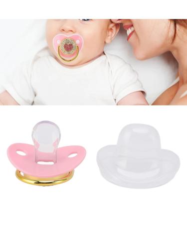 Shinning Heart Shape Baby Pacifier - Personalized Glitter Crystal Dummy | Ideal Bling Gift for Girl Baby Shower & Photography (Pink) - Buy Online on GoSupps.com