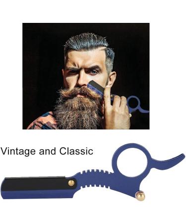 Professional Straight Edge Razor Holder for Men - SYH & AQYE Barber Razor with Easy Blade Replacement (Blue) - Buy Online on GoSupps.com