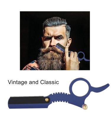 Buy Sonew Retro Barber Razor for Men - Straight Edge Wooden Handle Replaceable Blades & Beard Styling Set (Blue) - International Shipping Available - Buy Online on GoSupps.com