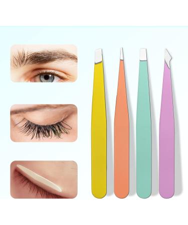 Eyebrow Tweezers Precision Splinter Blackhead Tick and Facial Hair Remover - Professional Stainless Steel Slanted Ingrown Hair Tweezers - Buy Online on GoSupps.com