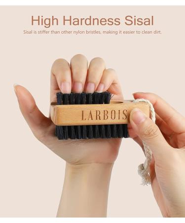 Wooden Nail Brush Set - 2Pcs Double Sided Hand and Nail Cleaning Brush - Eco Friendly Fingernail Brush for Home, Garden, and Salon Use - Bench Wood, Black Color - Buy Online on GoSupps.com