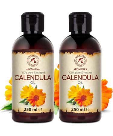 Calendula Oil 2x250ml - Calendula Officinalis - Pure & Natural - Base Oil - Multifunctional - Body Oil - Face Care - Body - Hair - Skin - Buy Online on GoSupps.com