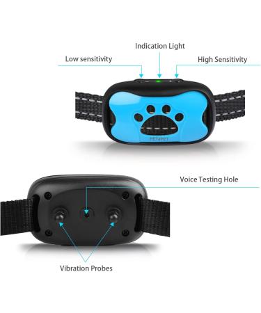 PET4PET Anti Barking Dog Training Collar - Adjustable Sensitivity Levels - Beep Vibration - Waterproof - Buy Online on GoSupps.com