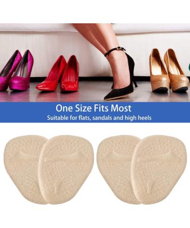 Haofy Forefoot Insoles for High Heels - Pain Relief Cushions 2 Pairs Suede Gel Anti-Slip Insoles for Women - Beige - Buy Online on GoSupps.com