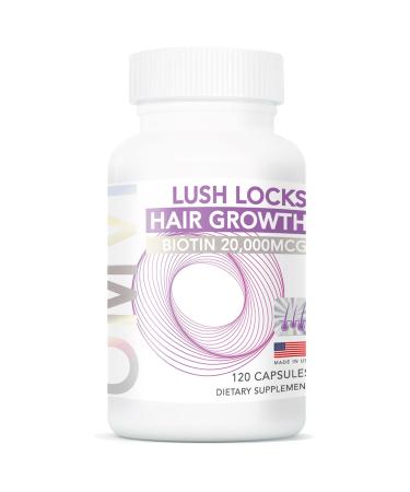 Omvi Formulas Hair Growth Supplement with Biotin 20 000mcg Collagen Keratin Vitamin A C D3 & B12 Stronger Hair Skin and Nails Non-GMO Gluten Free 120Capsules