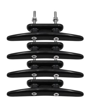 Black Nylon Boat Cleats Dock Cleats Nylon Kayak Rope Tie Cleat 4 Pack,Include Installation Screws 5 INCH- 4PCS