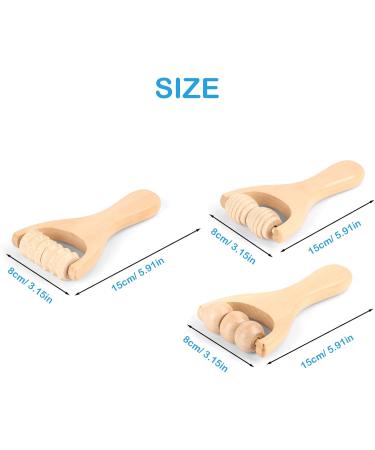 3-Piece Wooden Massage Roller Set - Fascia & Trigger Point Therapy for Anti-Cellulite Neck Shoulders Legs & Back - Buy Online on GoSupps.com