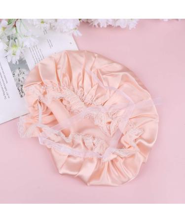 LEORX Satin Sleep Cap - Lace Decor Soft Silk Night Bonnet for Women (Pink) - Buy Online on GoSupps.com