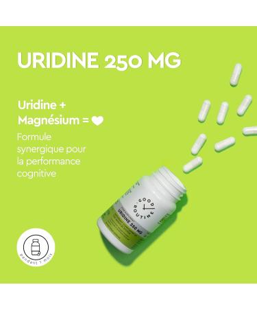 URIDINE 250 MG (30 Capsules) - Premium Dietary Supplement for Cognitive Performance Neuronal Synapses Uridine Magnesium 1 Month Pack - Buy Online on GoSupps.com