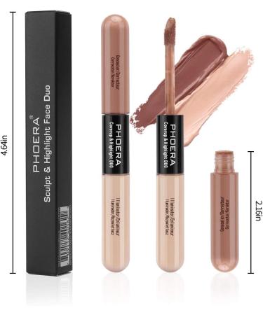 PHOERA Concealer 2-in-1 Dual Use Concealer Anti-Dark Circles & Contouring Makeup Long-Lasting Concealer Professional Face Makeup (101#Tauoe/Lvory) - Buy Online on GoSupps.com