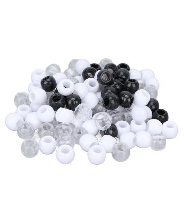 100 pieces hair dreadlocks pearls hair bears pearls hair braid pearls lichen lichen accessories hair jewelry pearls for hair beard decoration accessories (black and white transparent)