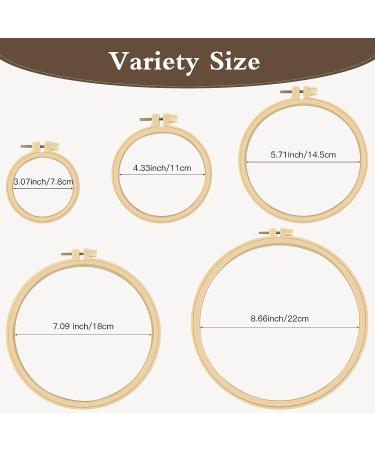 Caydo 5-Piece Embroidery Hoop Set - Plastic Circle Cross Stitch Hoops for Crafts, Sewing, Ornaments - 3 inch to 8 inch - Buy Online on GoSupps.com