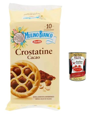 Italian Gourmet E.R. Mulino Bianco Crostatina Pack of 12 Cocoa and Hazelnut Creams Breakfast and Sweet Afternoon Snack 10 tarts (400 g) + Italian Gourmet Polpa 400 g