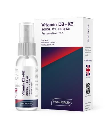 ProHealth Vitamin D3 2000 IU + K2 60 g Spray 4-Month Supply 2 000 IU D3 + K2 Spray - 4 Month Supply
