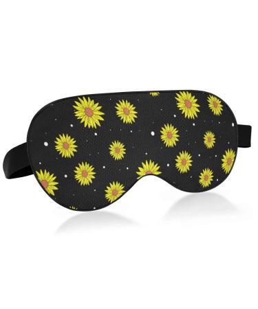 ALAZA Floral Yellow Sunflower Sleep Mask for Women Men Blackout Cooling Funny Eye Mask for Sleeping with Elastic Strip