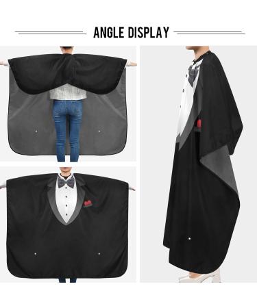 Visesunny Tuxedo Barber Cape with Bow Tie Anti-Static Water-Resistant Hair Cutting & Shaving Bib for Professionals | Adjustable Snap Closure | International Shipping - Buy Online on GoSupps.com