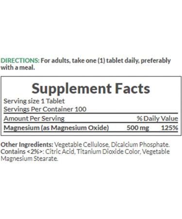 Nature's Bounty Magnesium 500mg Tablets - 100 Count - Buy Online on GoSupps.com