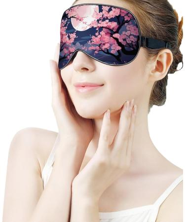 Shop Japanese Mount Fuji Cherry Blossom Sleep Eye Mask - Adjustable Light Blocking Blindfold for Men & Women - Buy Online on GoSupps.com