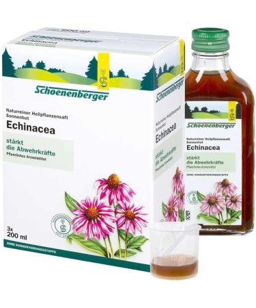 ECHINACEA JUICE by Schoenenberger - Immune Support Medicinal Plant Juices 3X200 ml | International Shipping Available - Buy Online on GoSupps.com